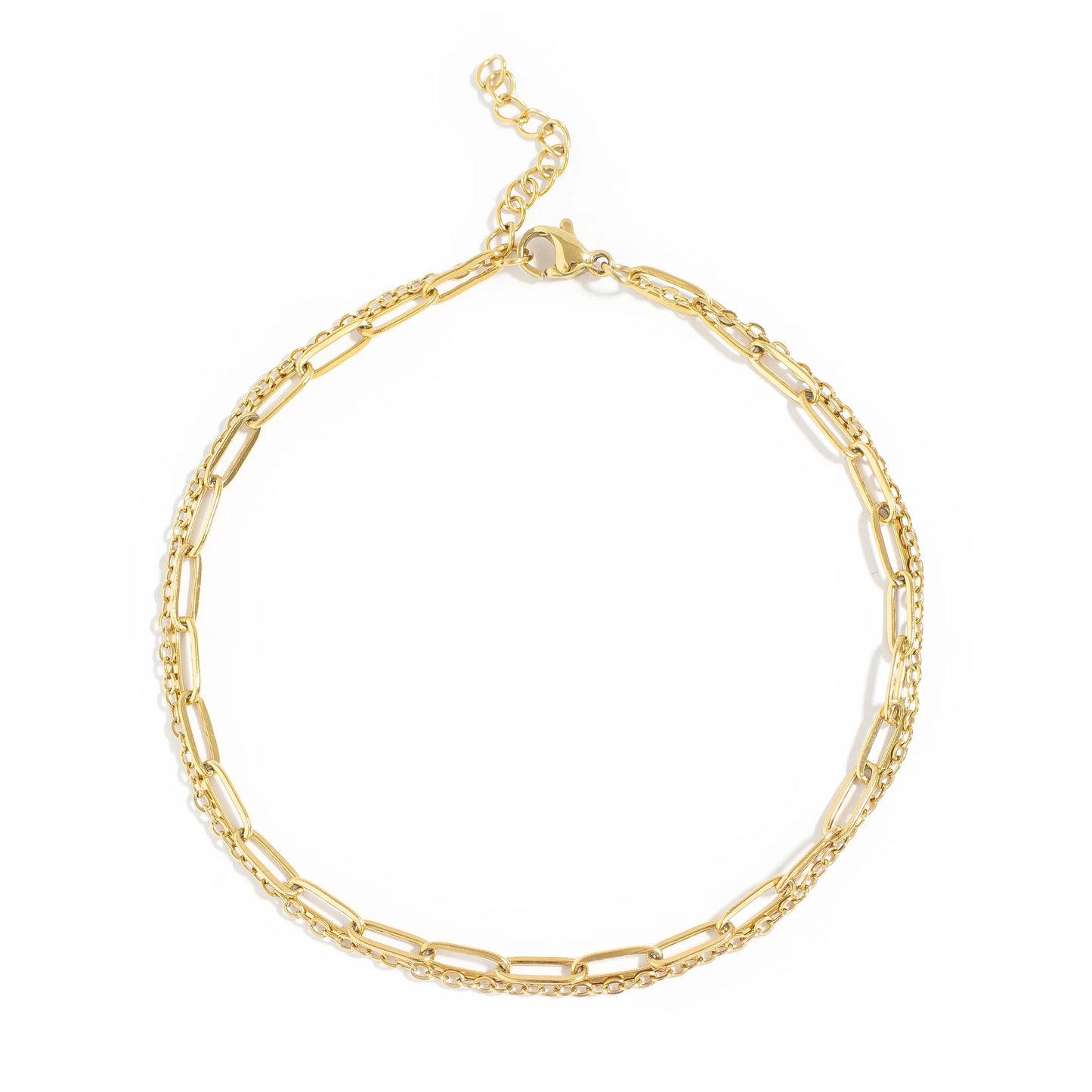 Loop and Paperclip Chain Anklet