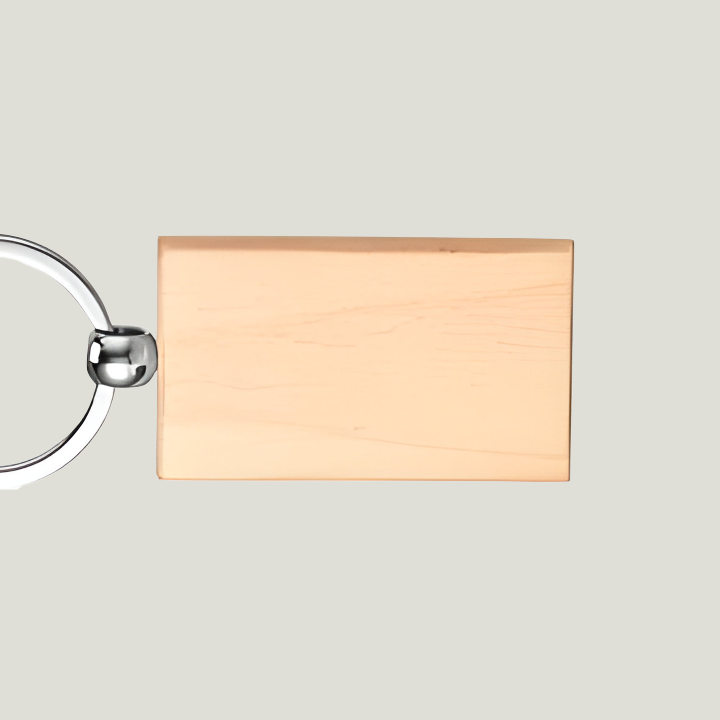 Rectangle Wood Keychain