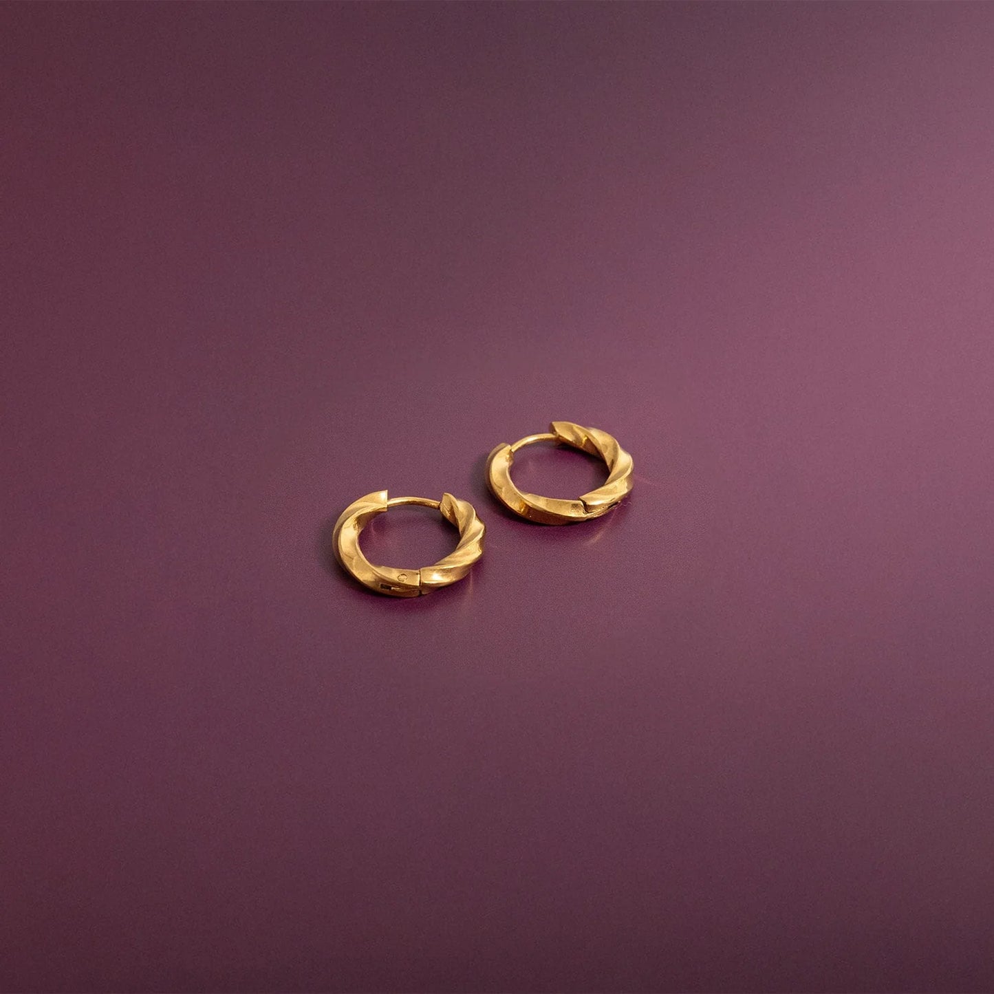Twisted Huggie Hoop Earrings