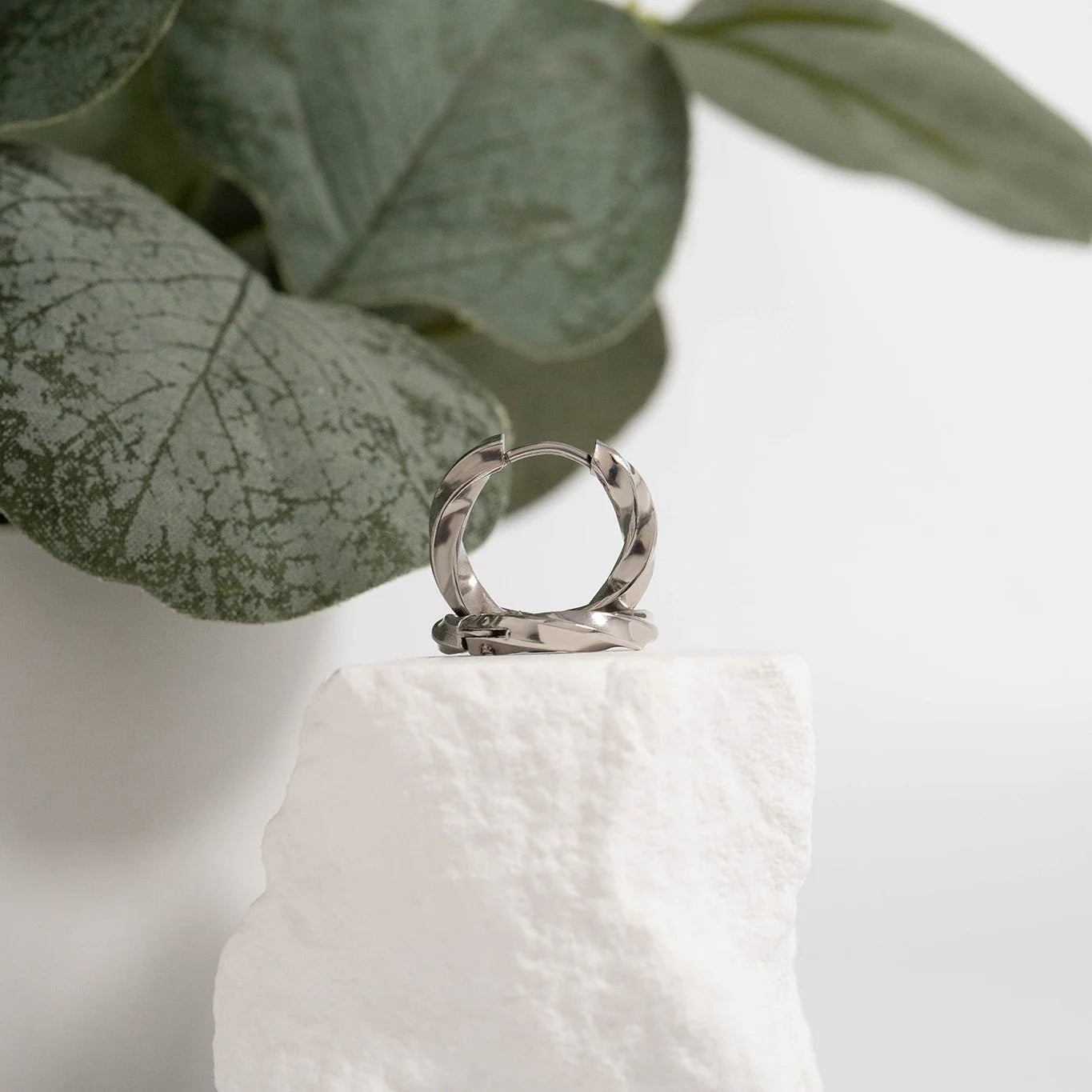 Twisted Huggie Hoop Earrings