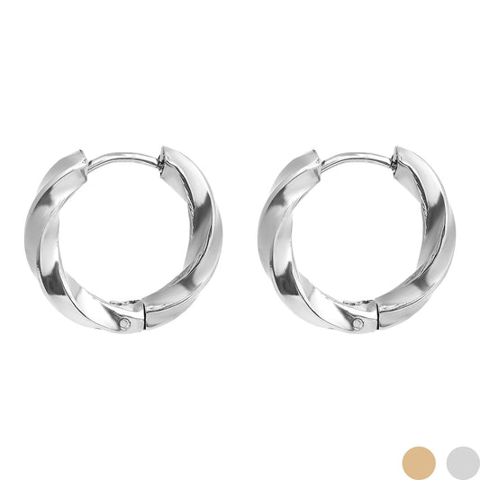 Twisted Huggie Hoop Earrings