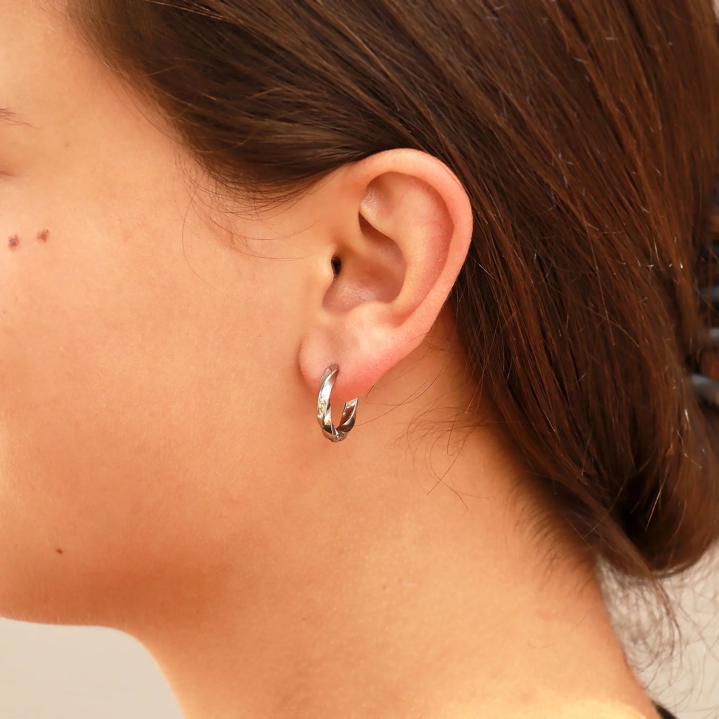 Twisted Huggie Hoop Earrings