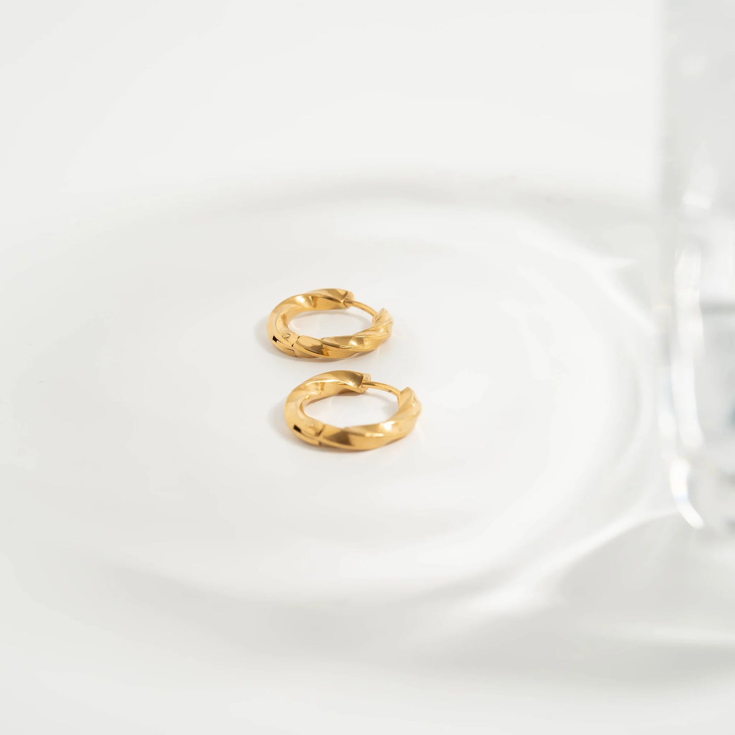 Twisted Huggie Hoop Earrings