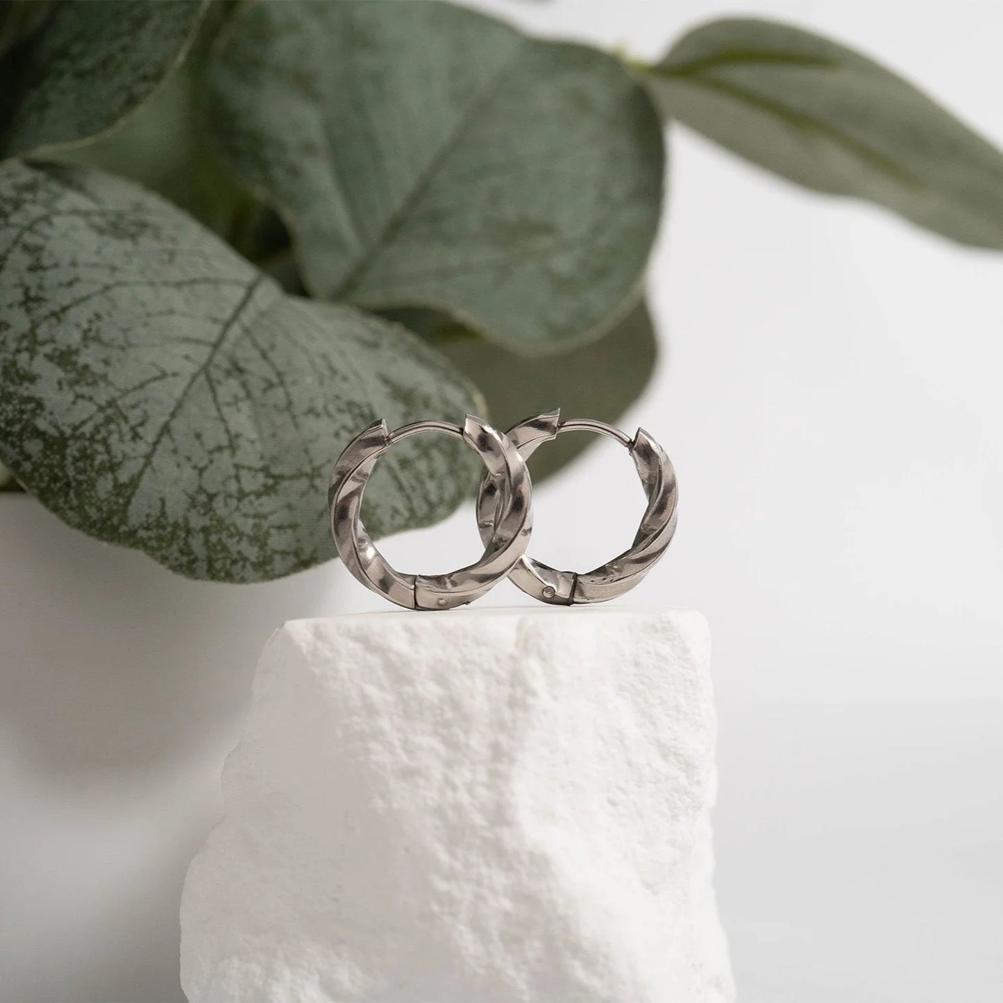 Twisted Huggie Hoop Earrings