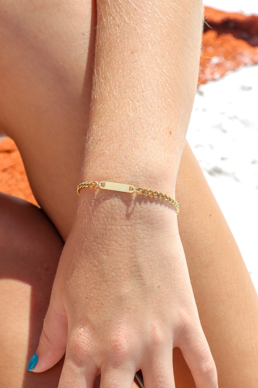 Pulsera con barra de cadena de eslabones