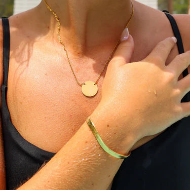 Collar circular de acero inoxidable personalizable