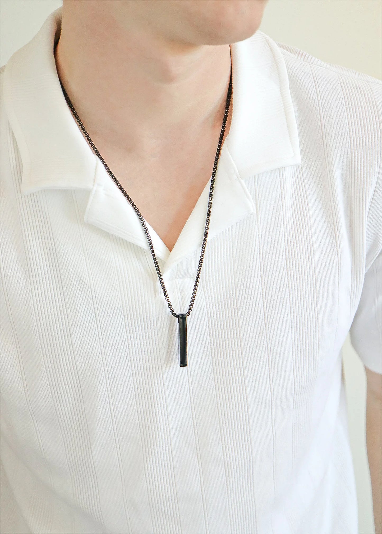Vertical Bar Necklace w/ Box Chain