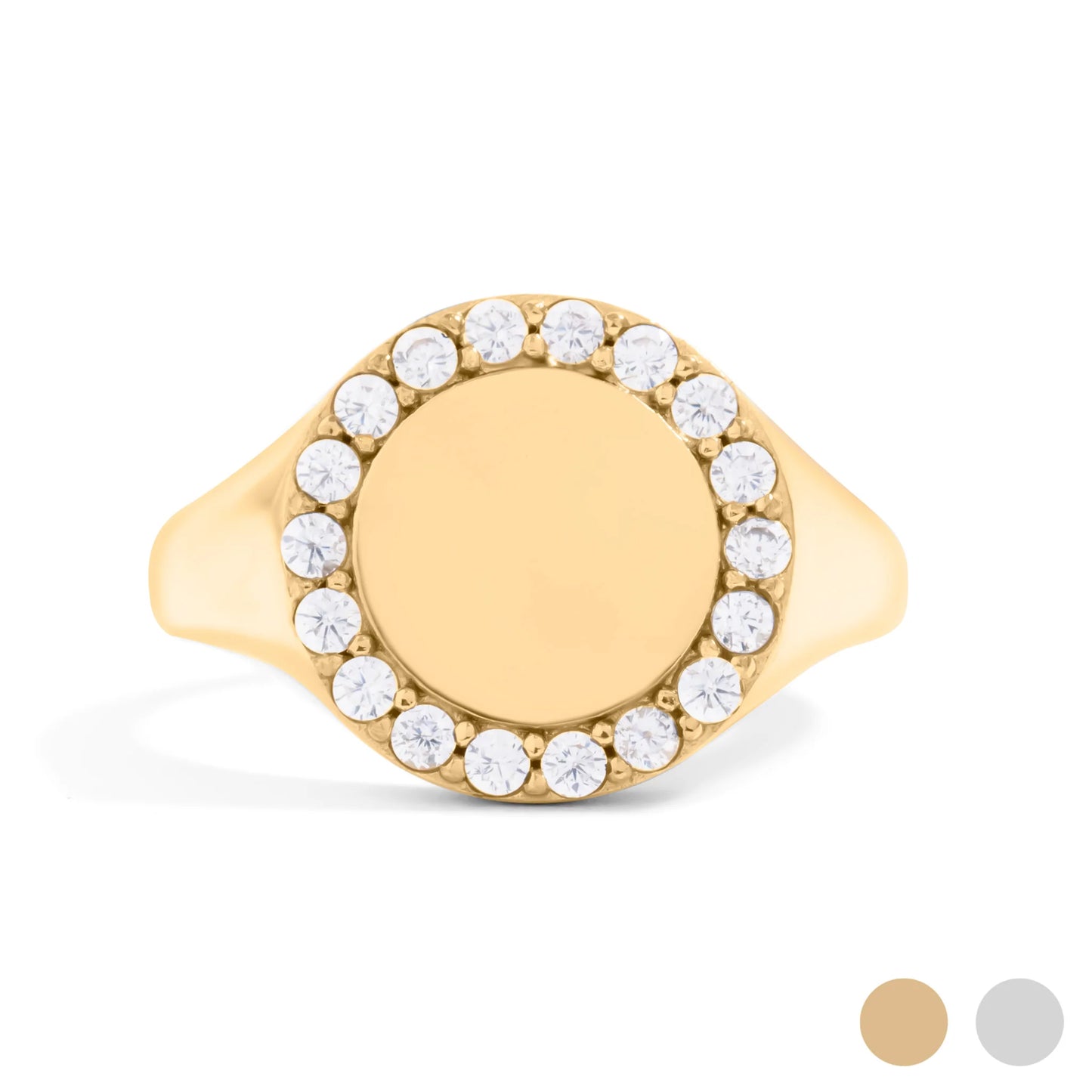 Signet Ring With Cubic Zirconia