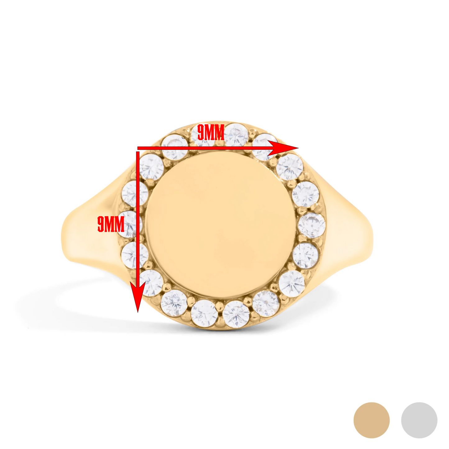 Signet Ring With Cubic Zirconia
