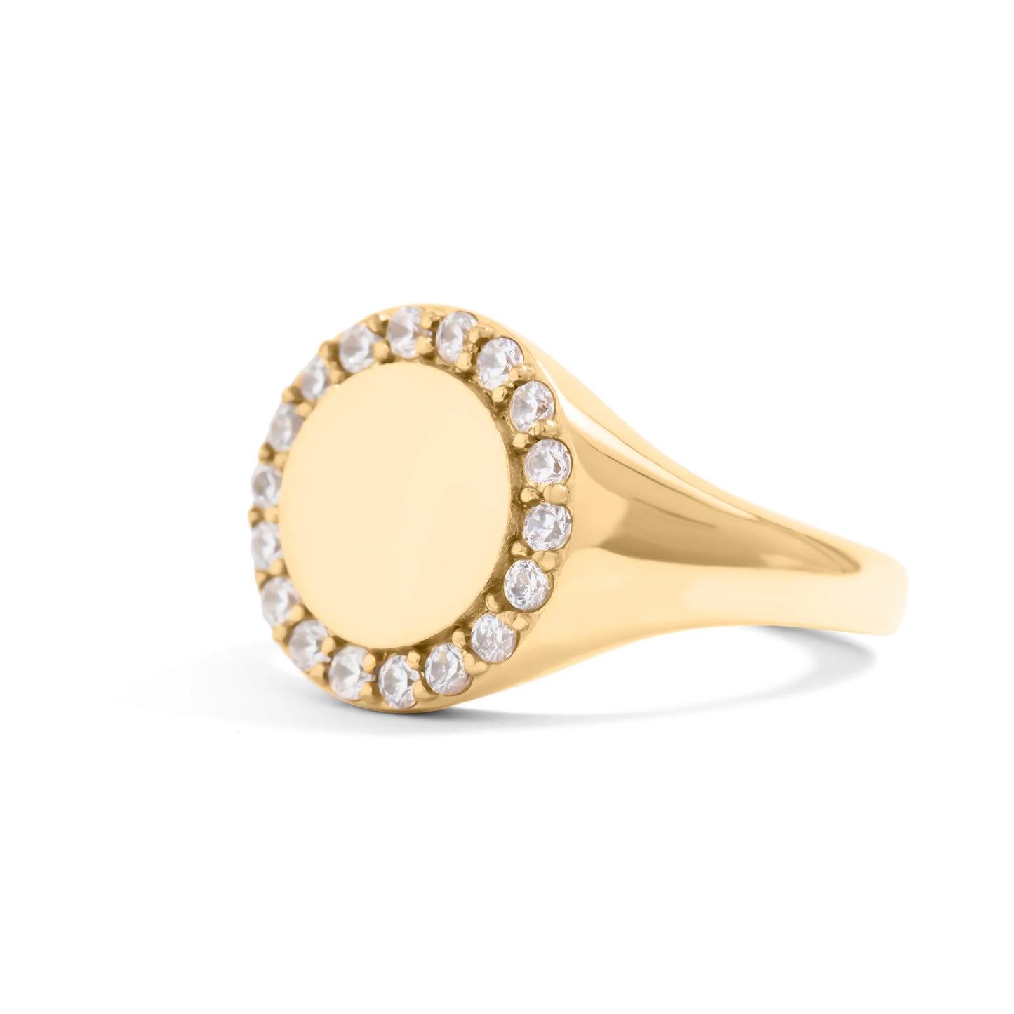 Signet Ring With Cubic Zirconia