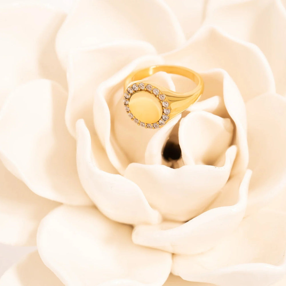 Signet Ring With Cubic Zirconia