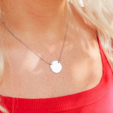 Collar circular de acero inoxidable personalizable