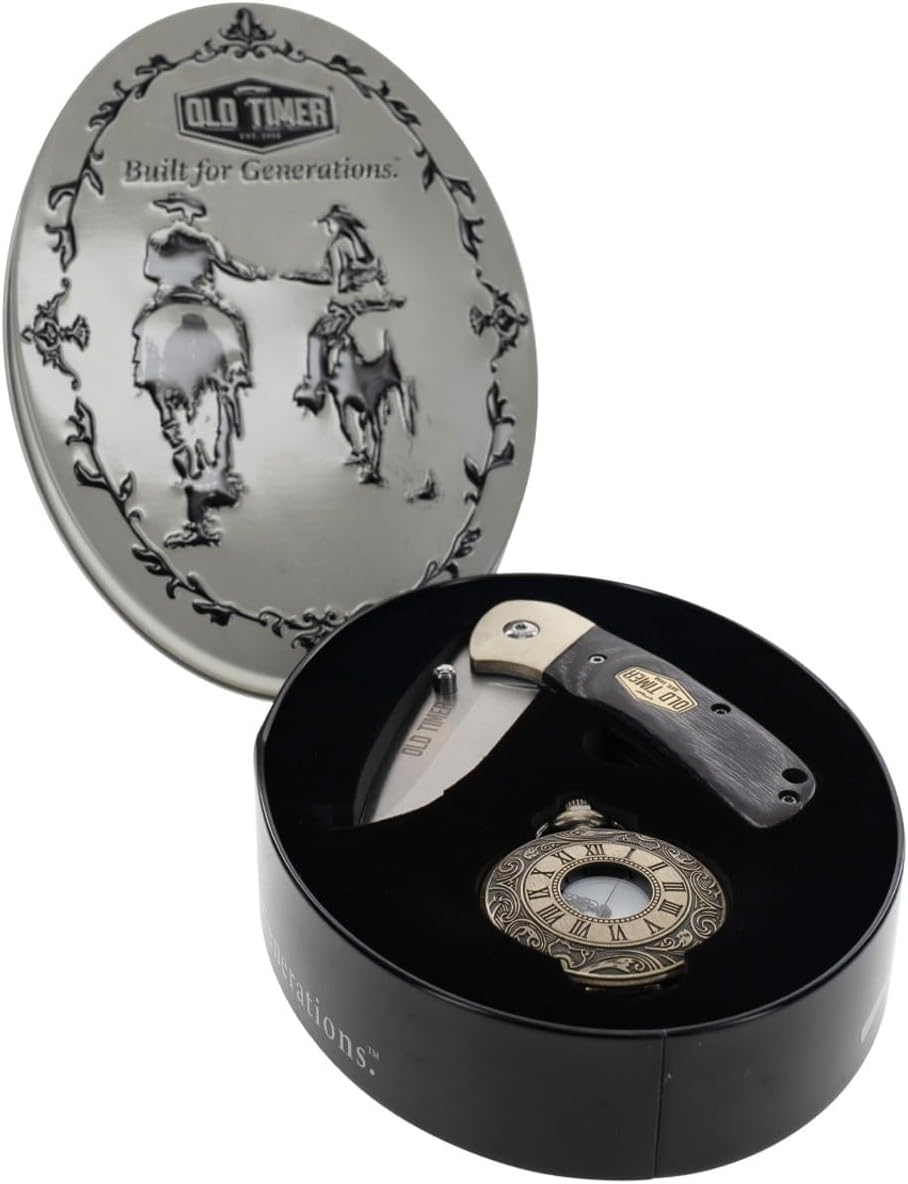 Old Timer Knife and Pocket Watch Gift Combo